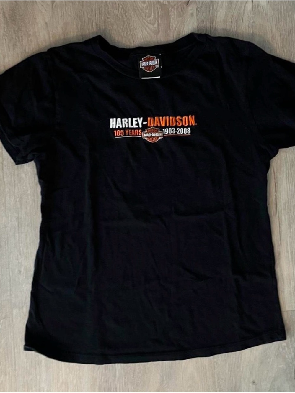 Harley-Davidson black & orange motorcycle tee